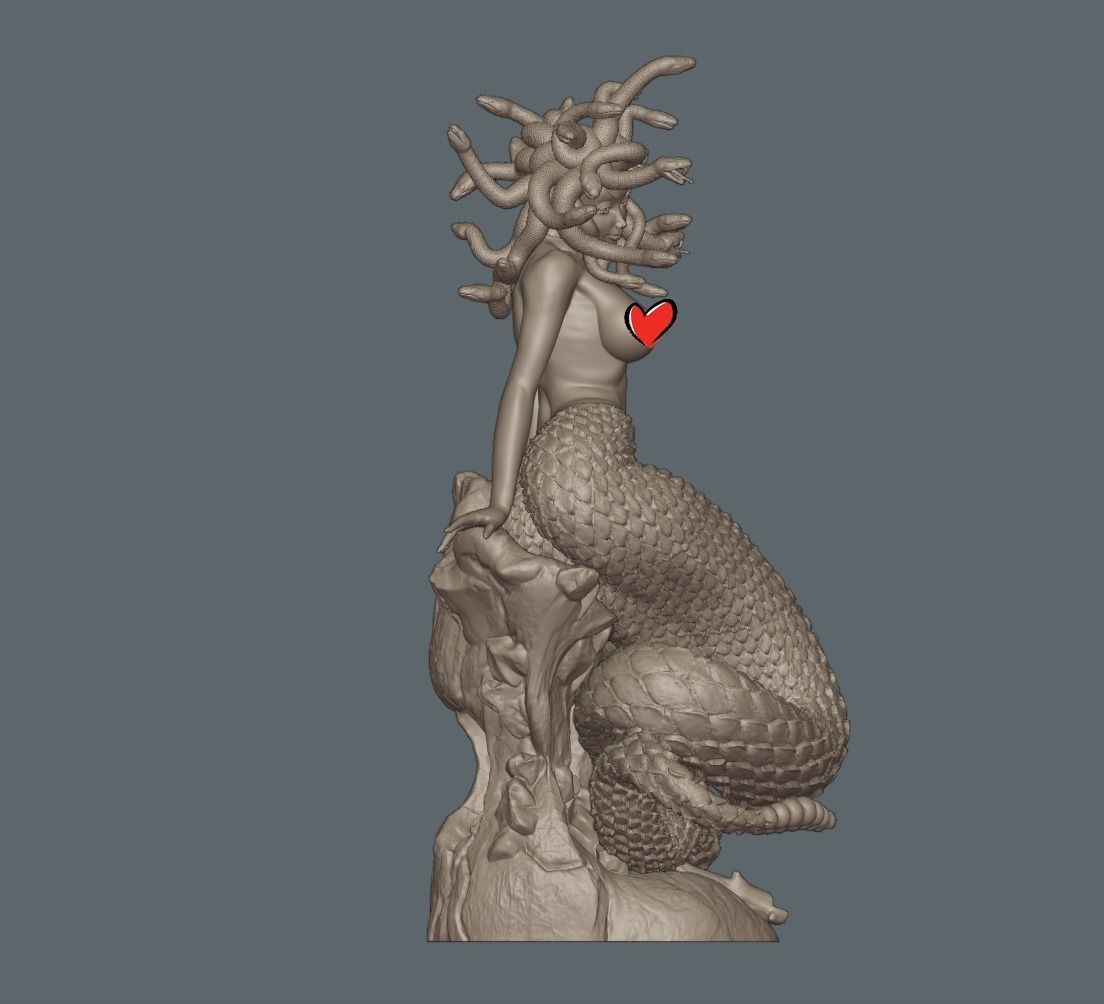 Medusa PinUp - 90mm STL 3D printing file 3D print model_9