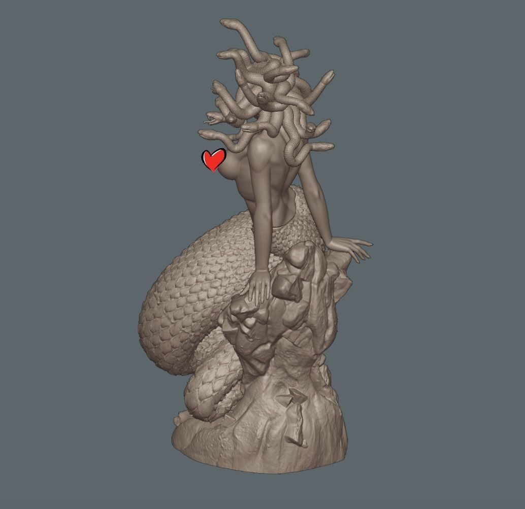 Medusa PinUp - 90mm STL 3D printing file 3D print model_15