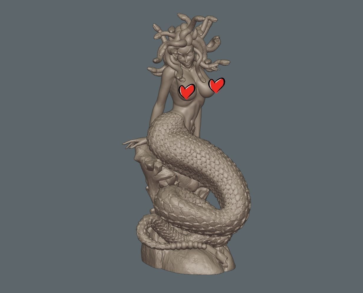 Medusa PinUp - 90mm STL 3D printing file 3D print model_10