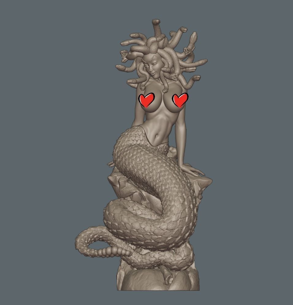 Medusa PinUp - 90mm STL 3D printing file 3D print model_8