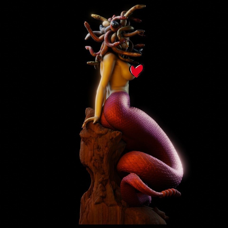 Medusa PinUp - 90mm STL 3D printing file 3D print model_4