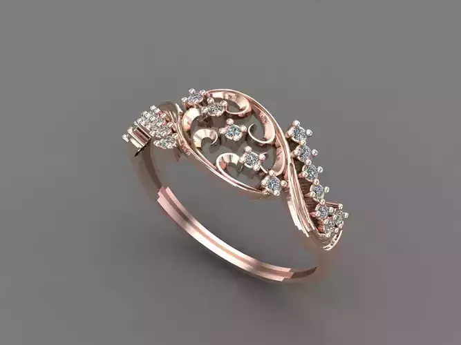 Womens Diamond Signet Ring Women Rings 3dmodels 3D print model