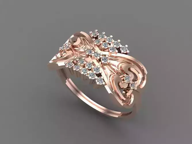 Womens Diamond Signet Ring Women Rings 3dmodels 3D print model