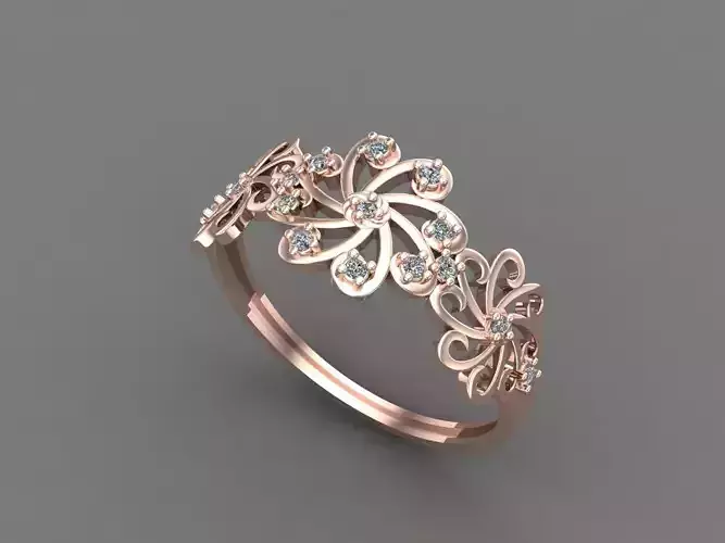 Womens Diamond Signet Ring Women Rings 3dmodels 3D print model