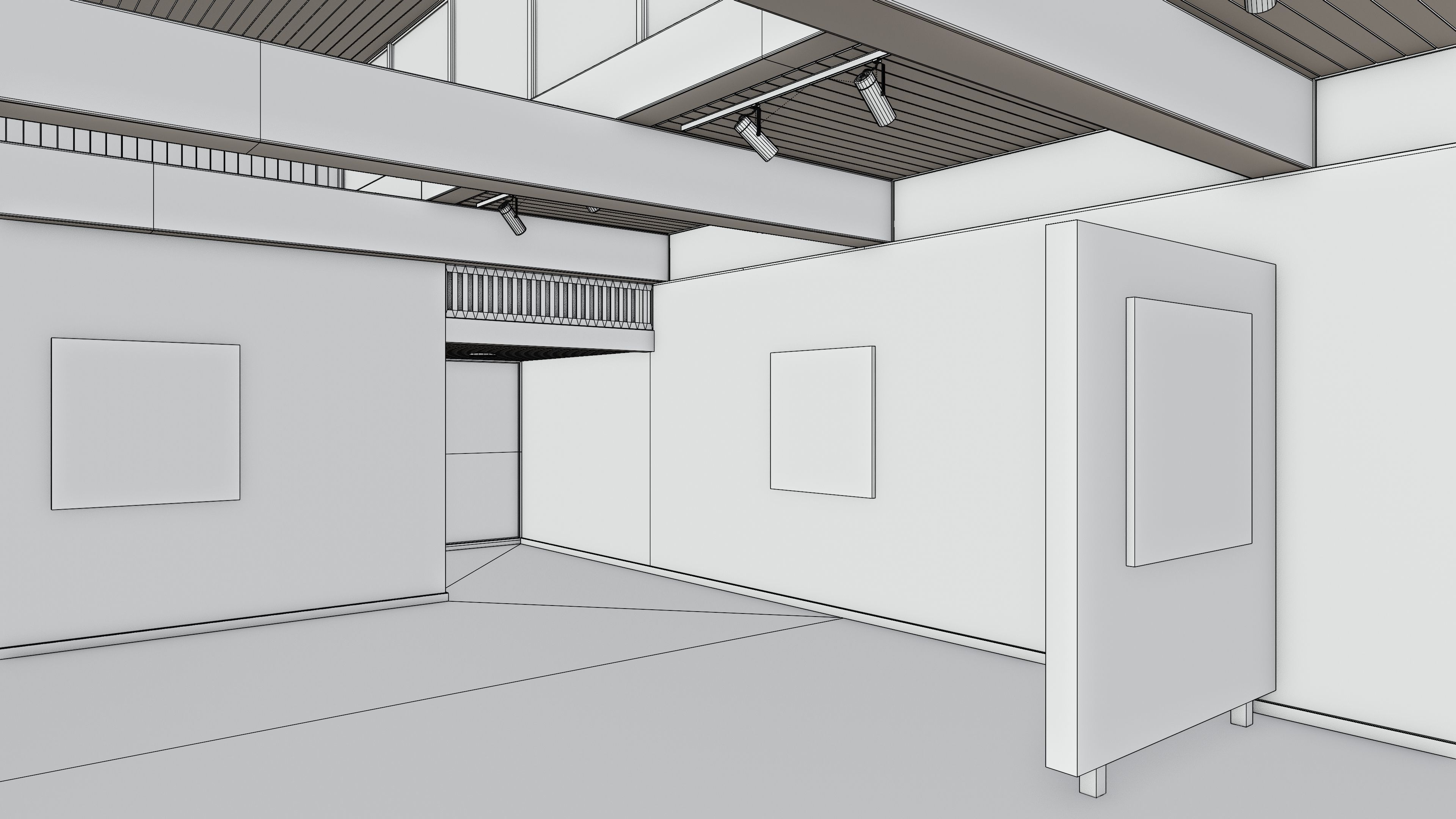 Art Museum Gallery Interior 21 Low-poly 3D model_13