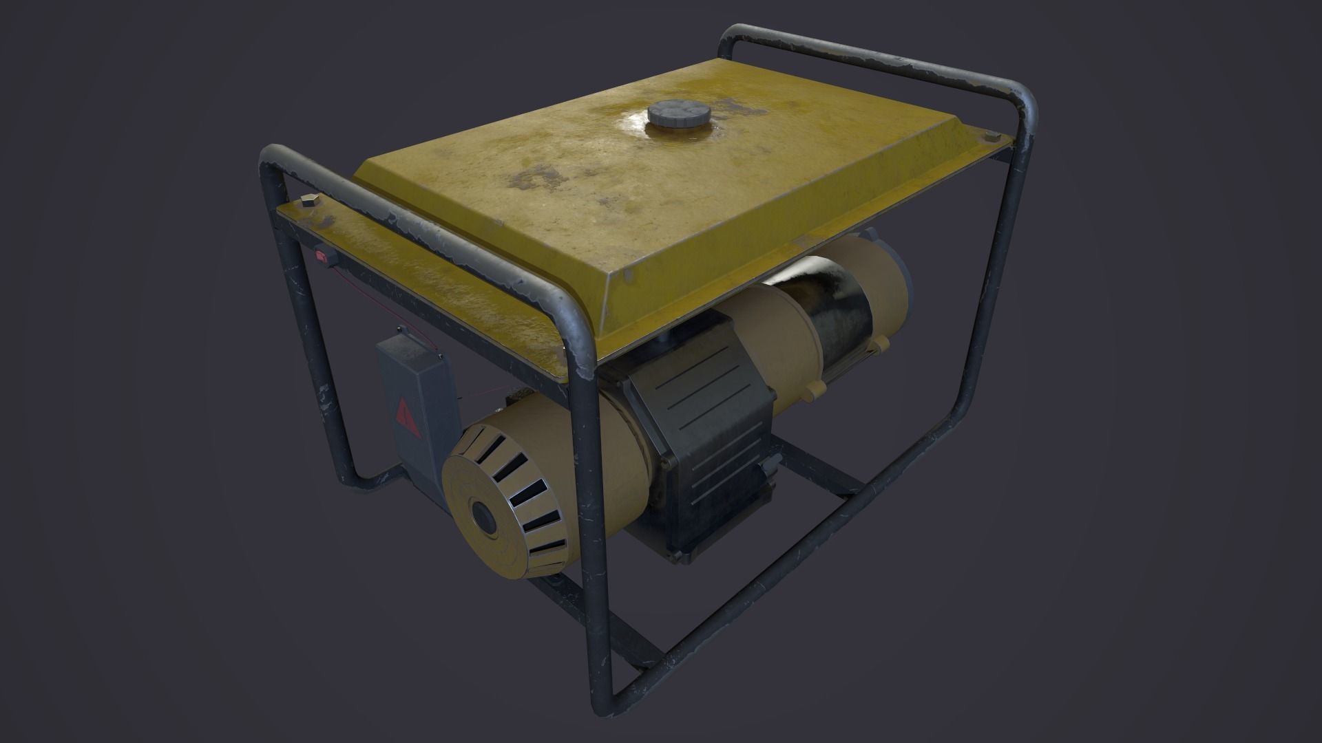 Diesel Generator - PBR Game Ready Low-poly 3D model_4