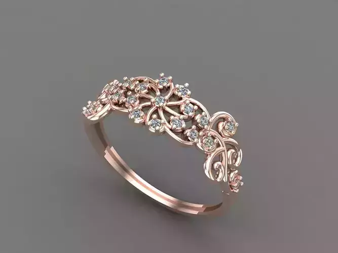 Womens Diamond Signet Ring Women Rings 3dmodels 3D print model