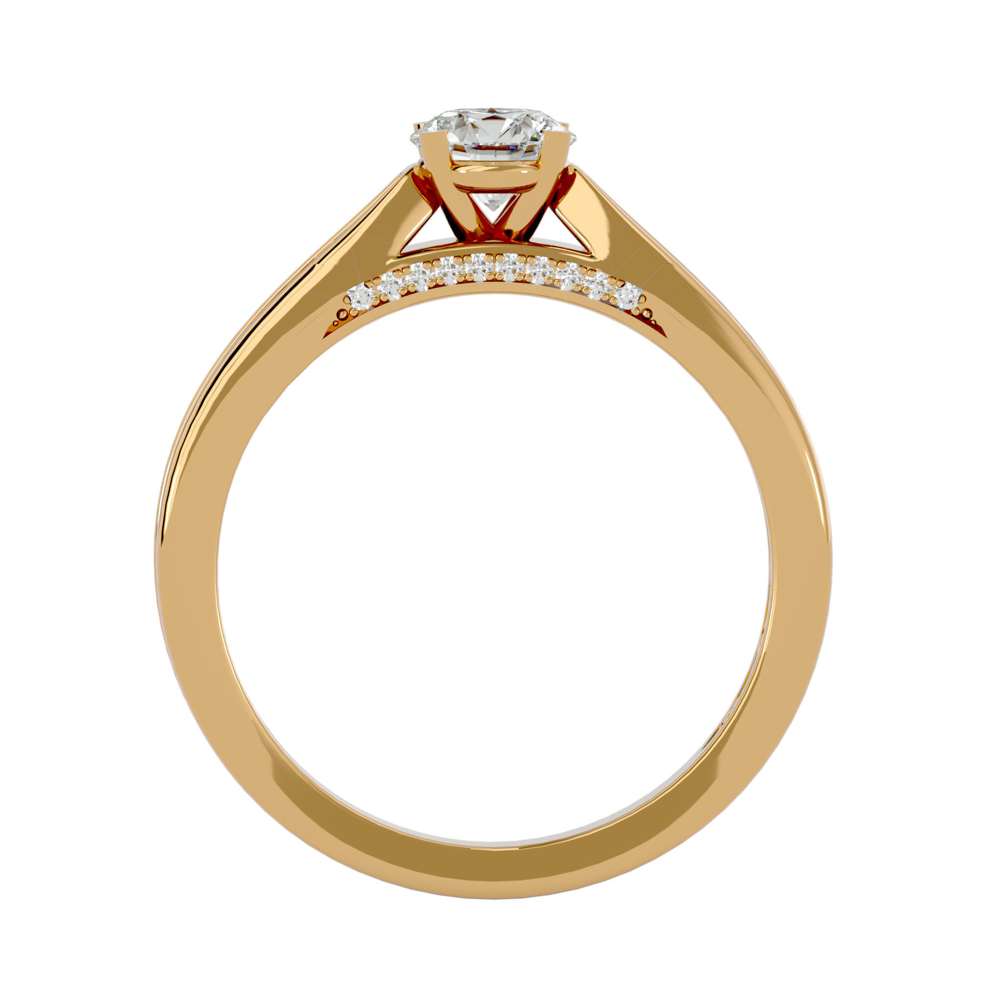Solitaire ring model 3D print model_10