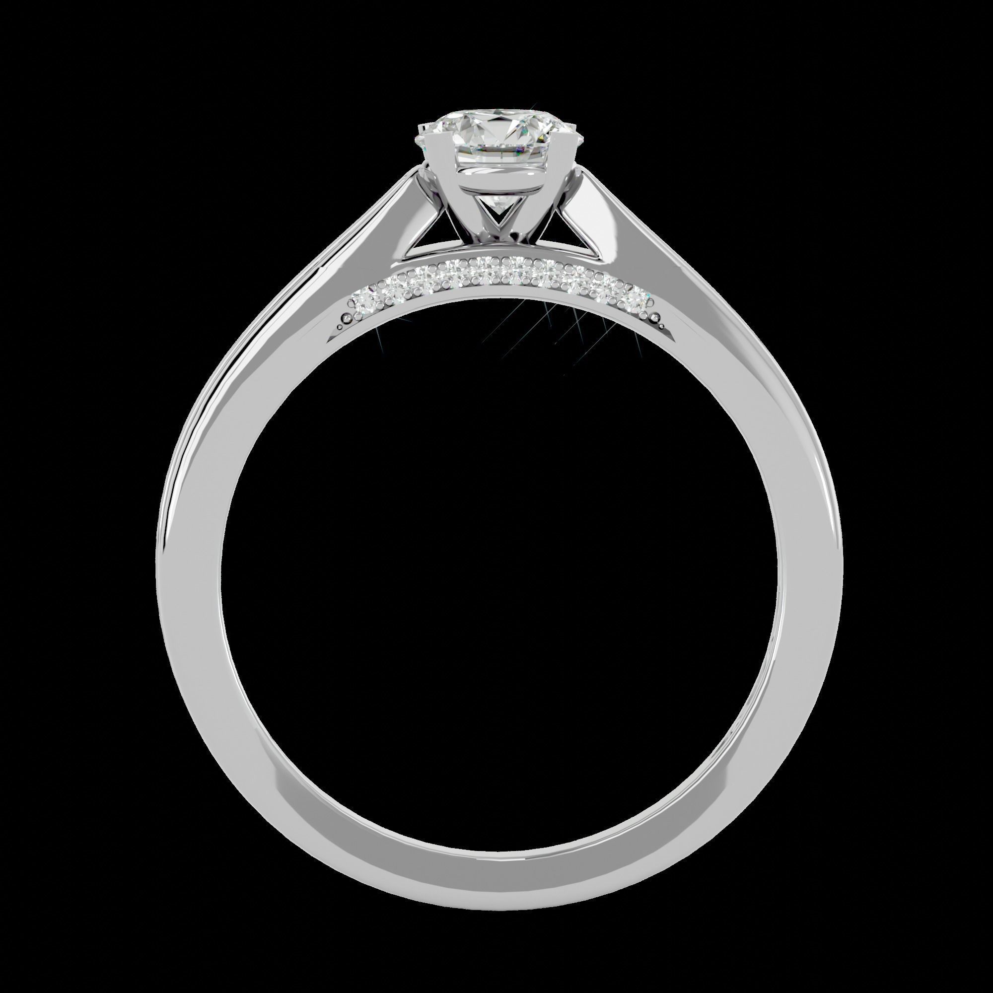 Solitaire ring model 3D print model_9