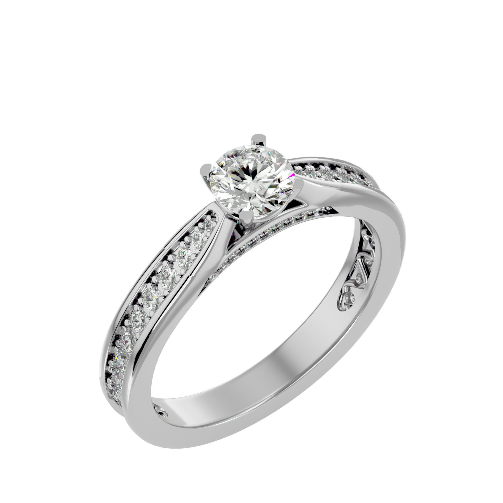 Solitaire ring model 3D print model_20