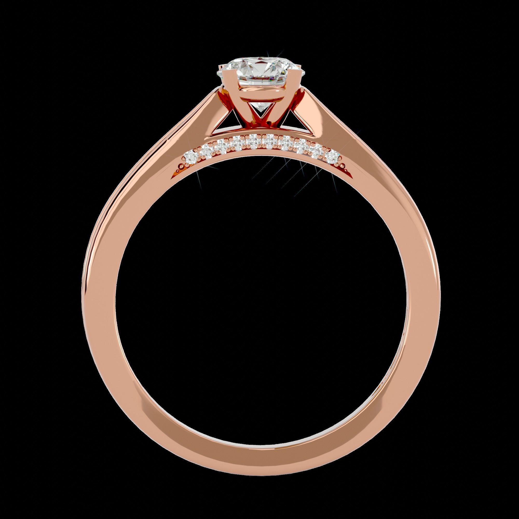 Solitaire ring model 3D print model_13