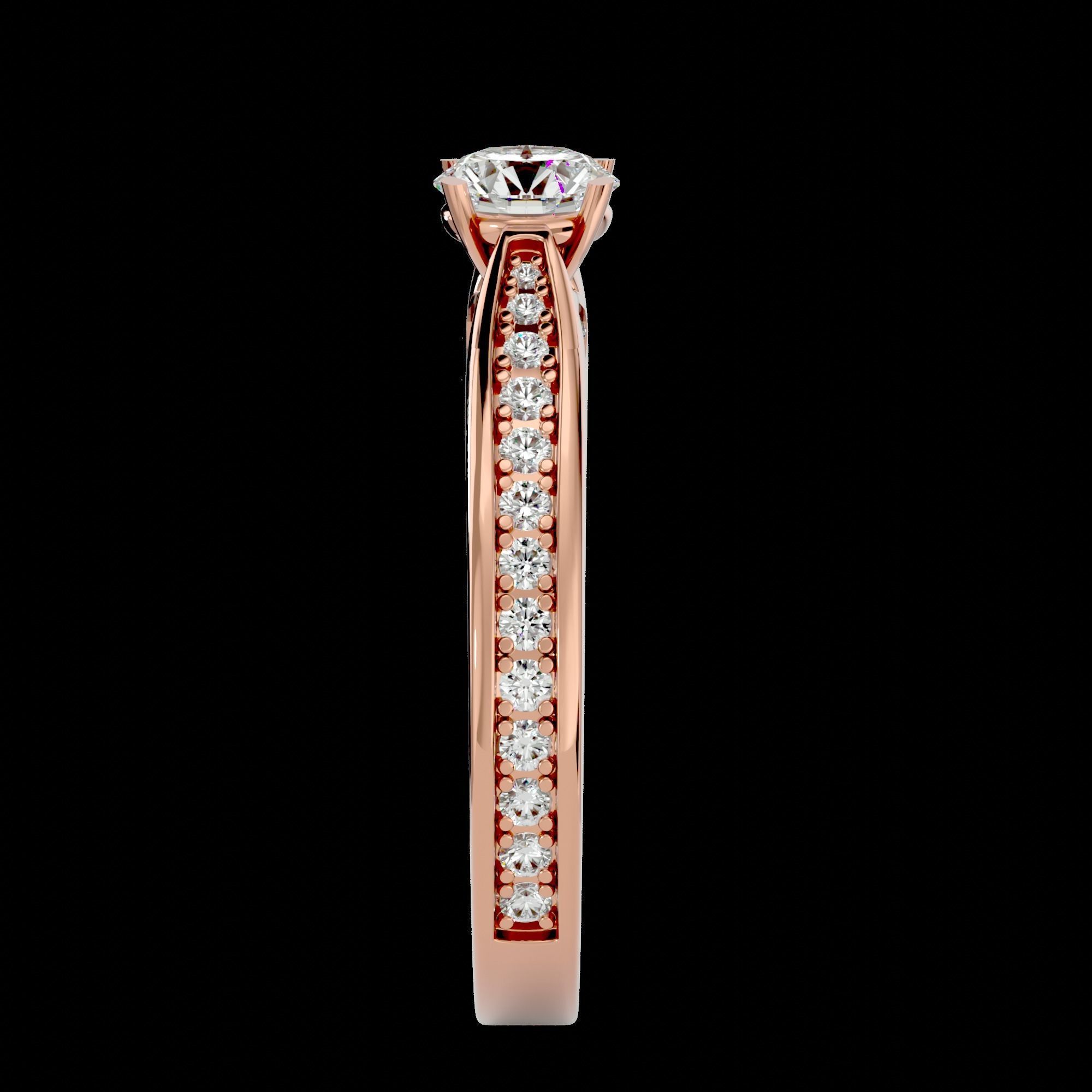 Solitaire ring model 3D print model_17