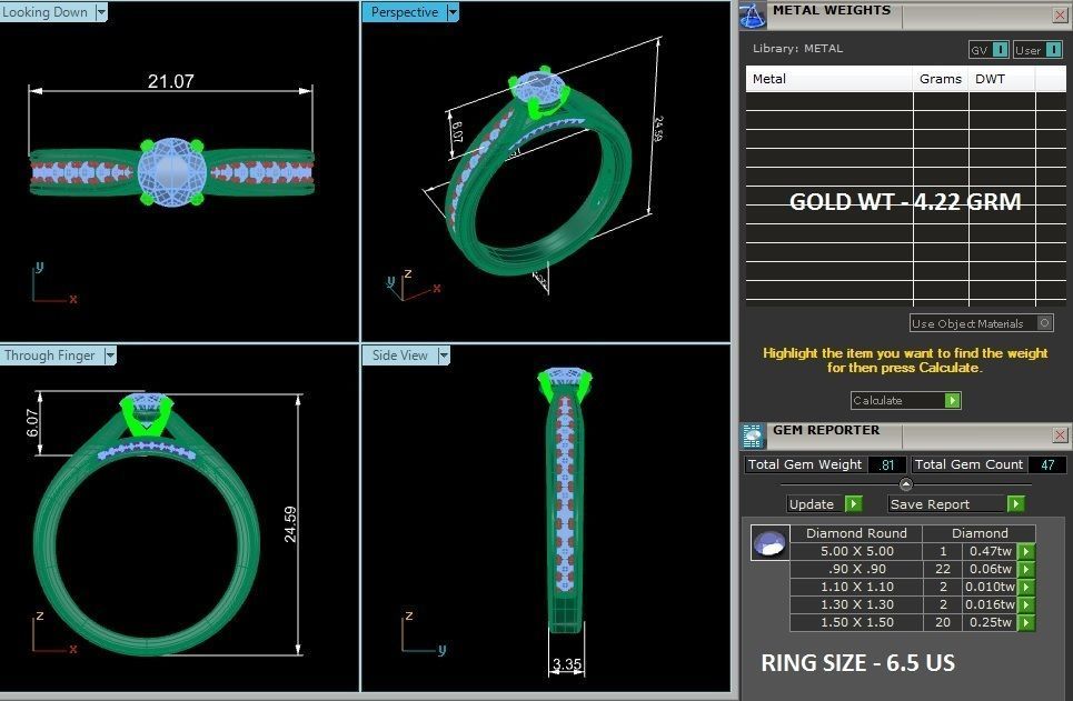 Solitaire ring model 3D print model_2