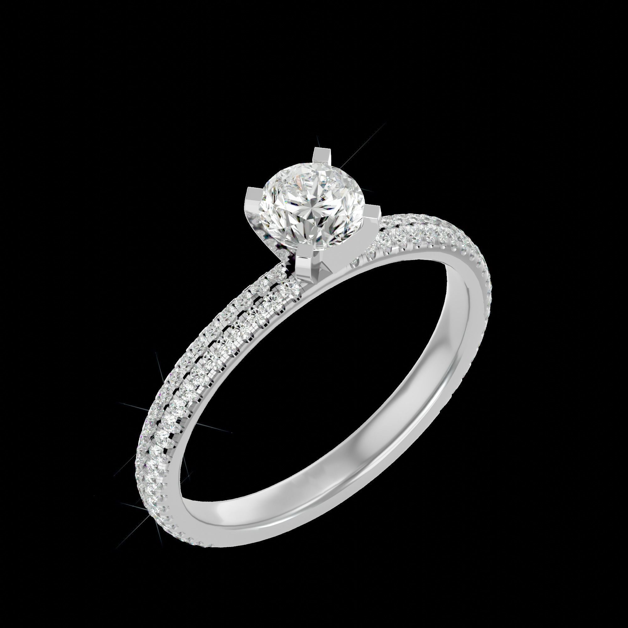 Solitaire ring model 3D print model_20