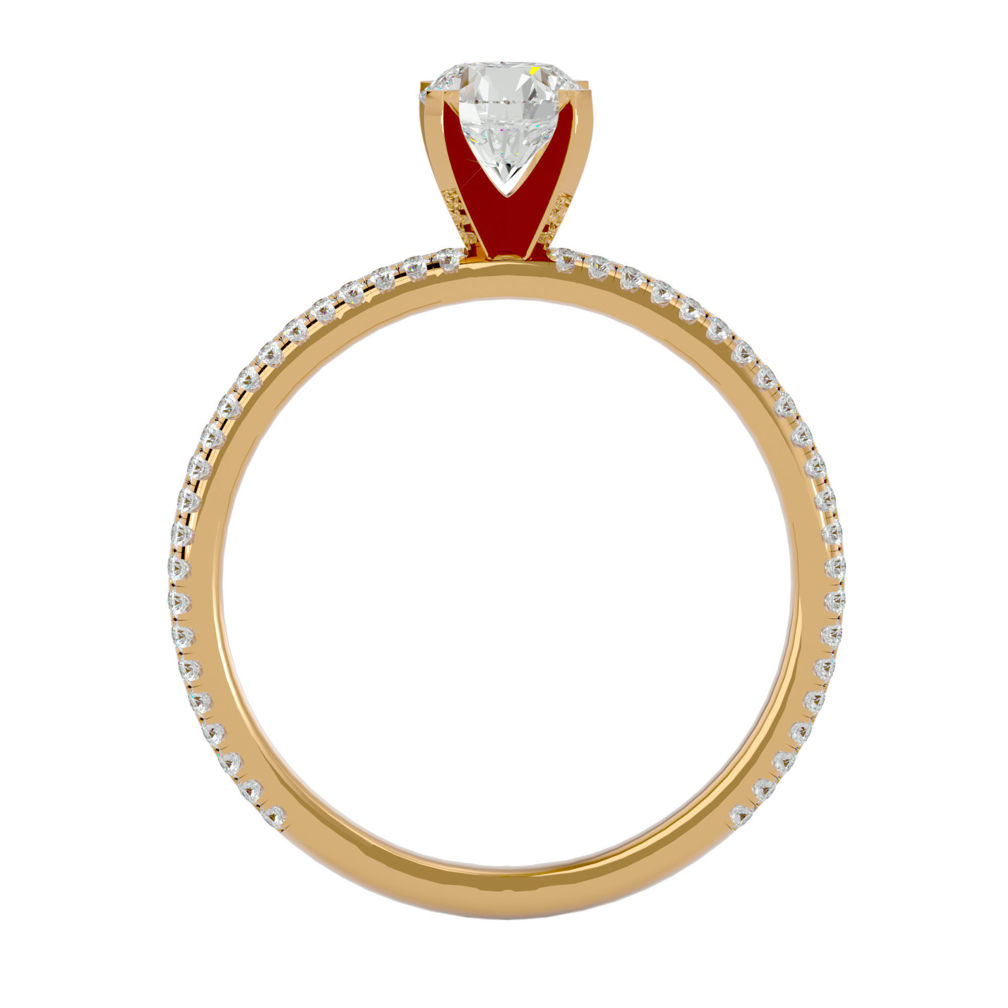 Solitaire ring model 3D print model_9