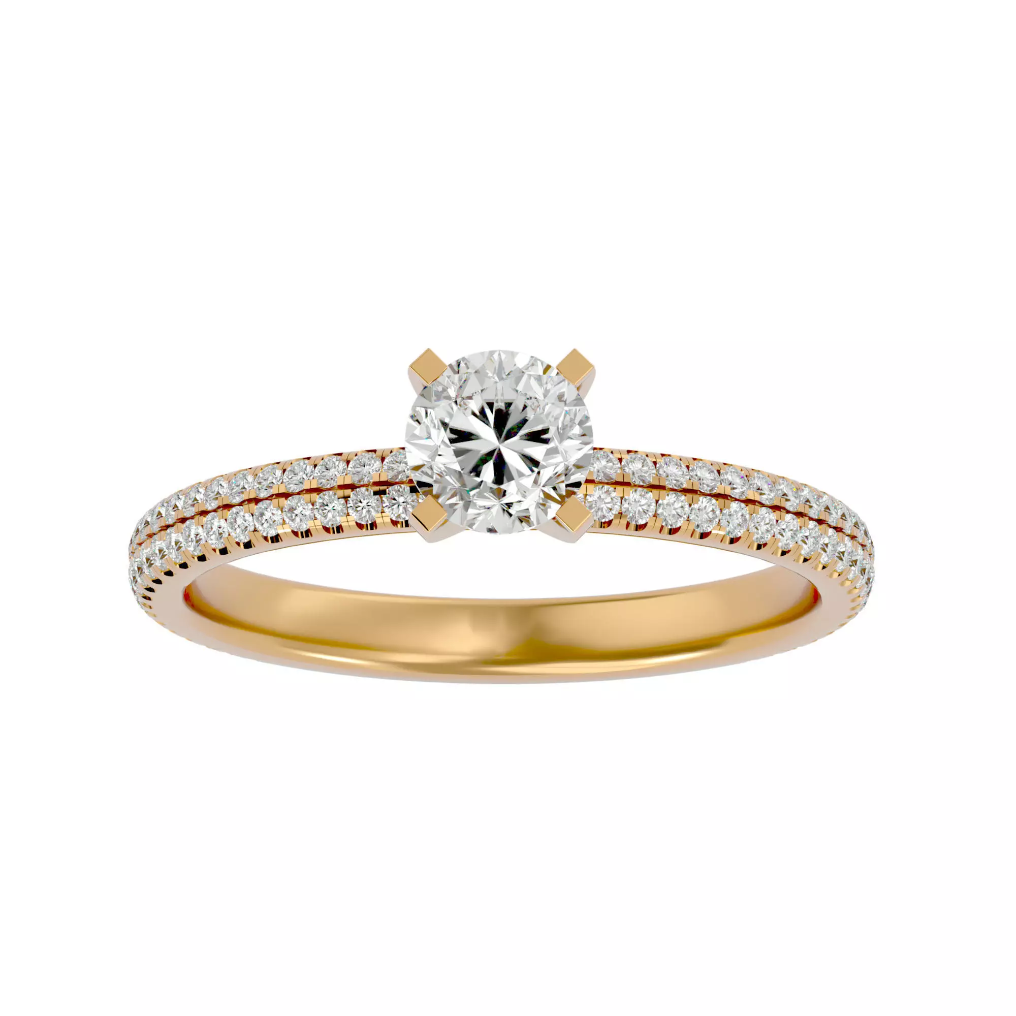 Solitaire ring model 3D print model_0