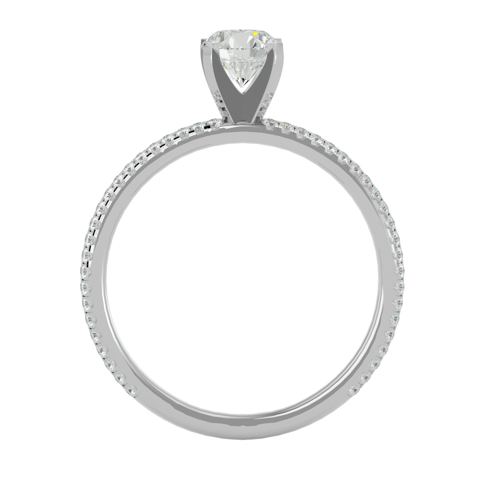 Solitaire ring model 3D print model_7