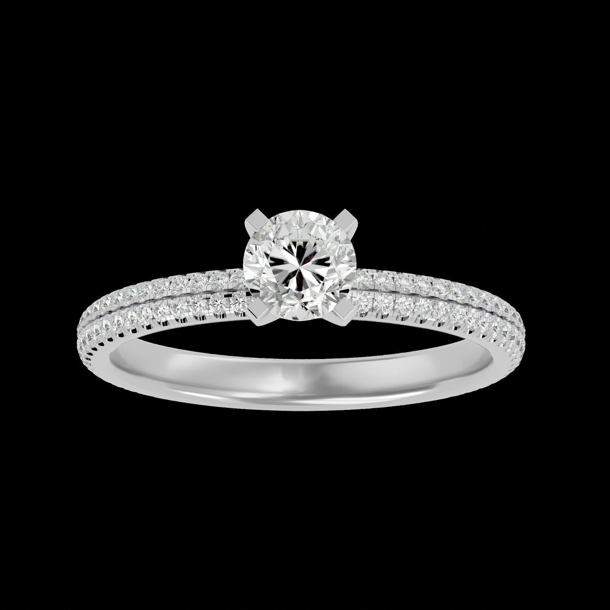 Solitaire ring model 3D print model_6