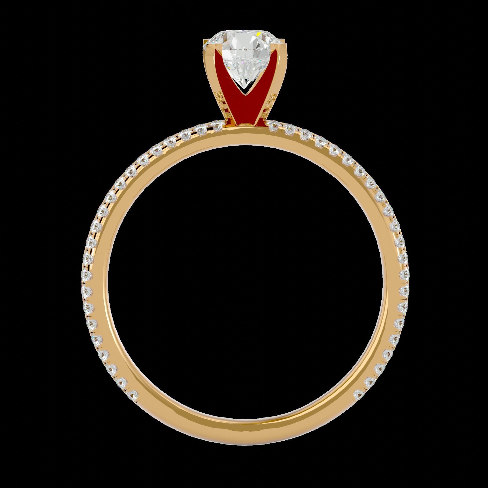 Solitaire ring model 3D print model_10