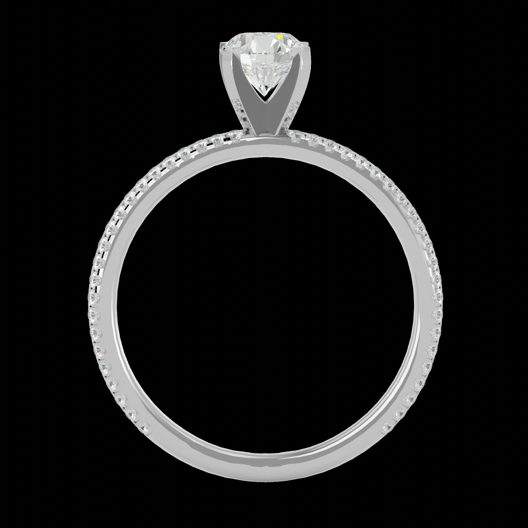 Solitaire ring model 3D print model_8