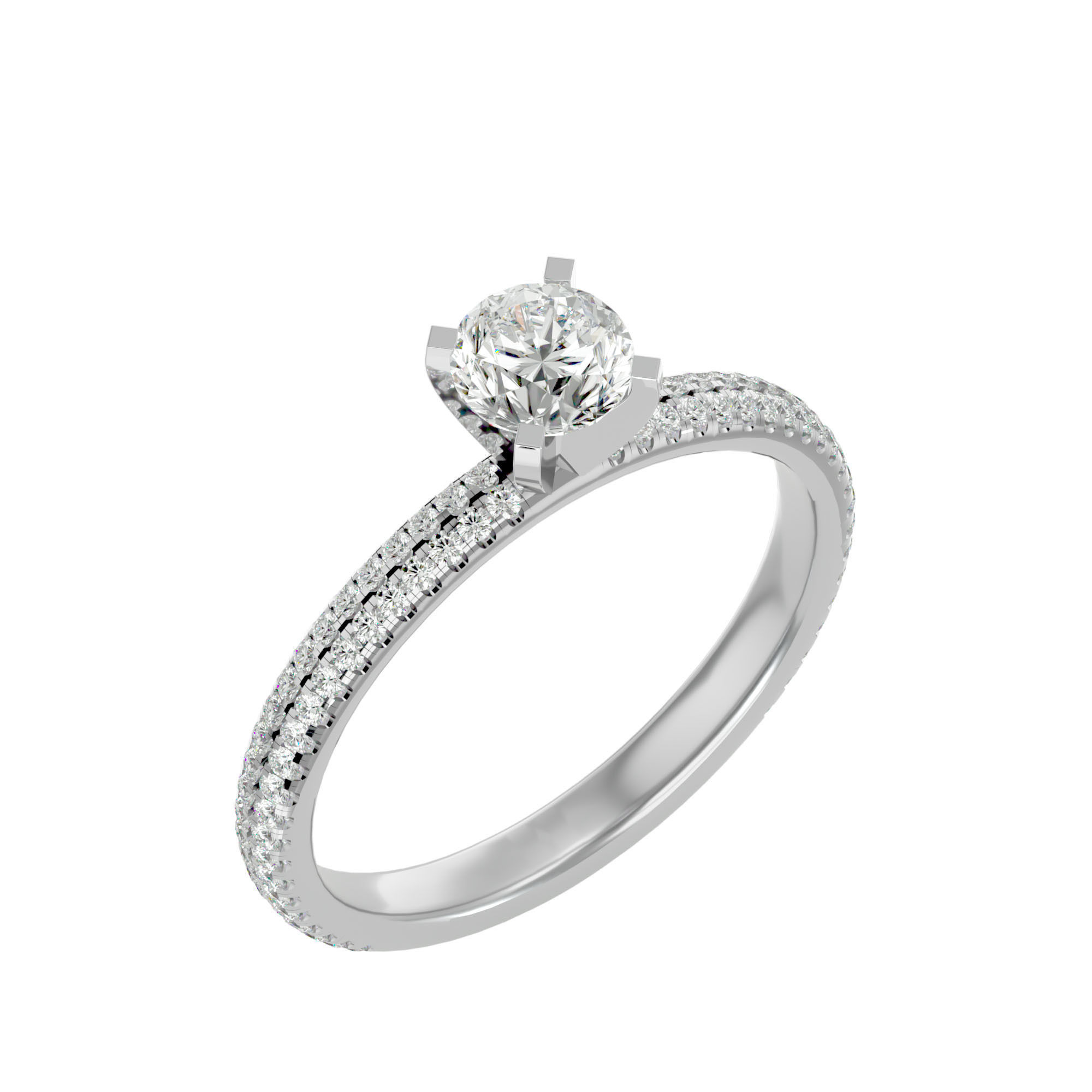 Solitaire ring model 3D print model_19