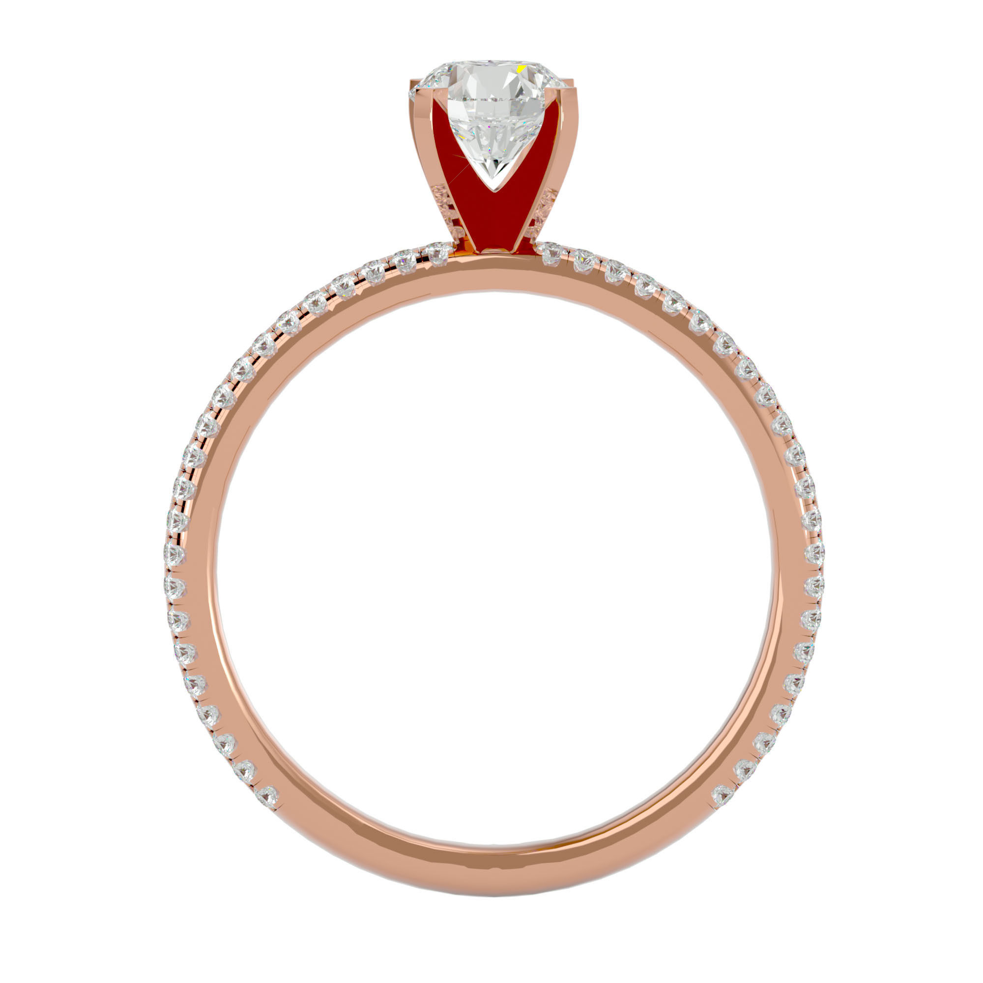 Solitaire ring model 3D print model_11