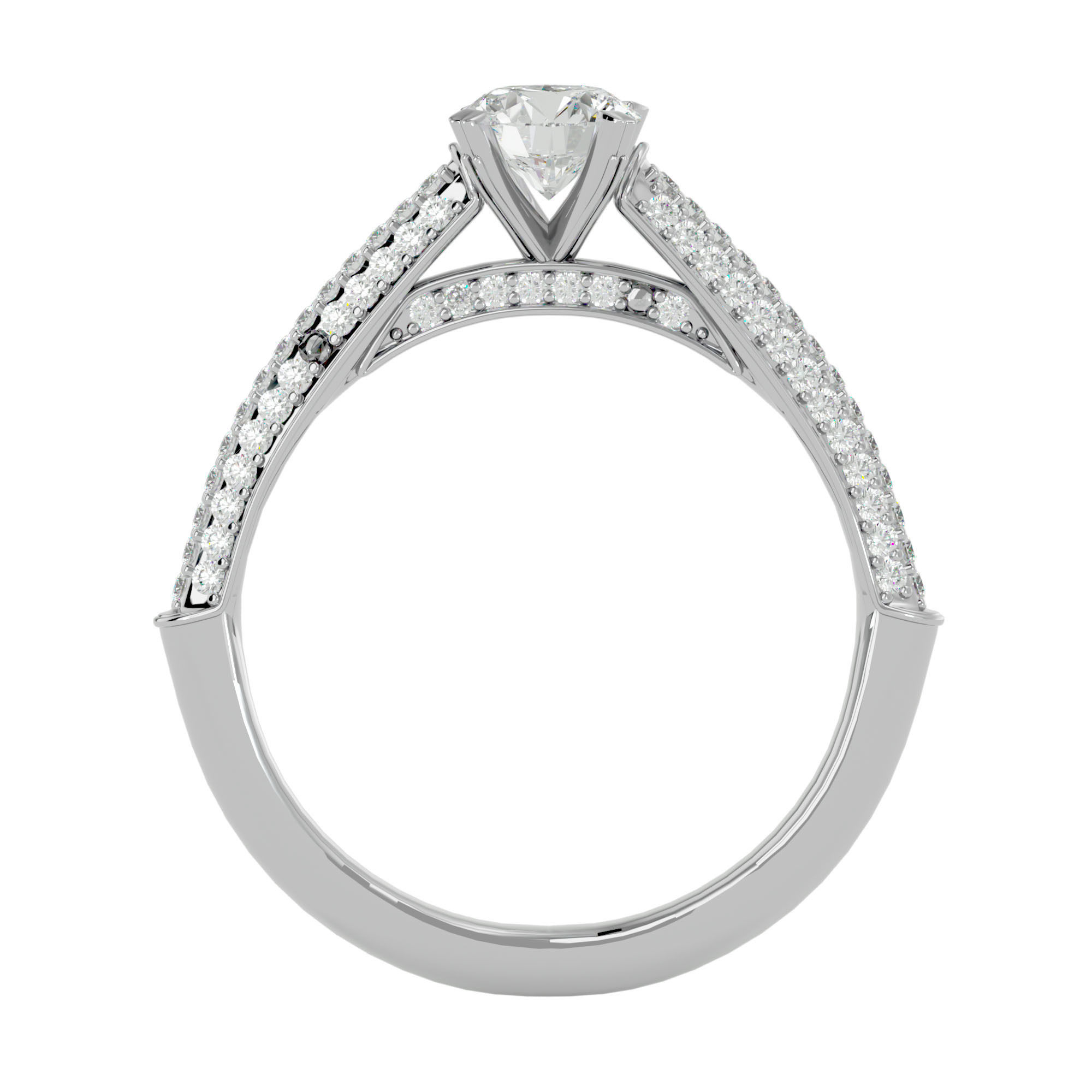 Solitaire ring model 3D print model_7
