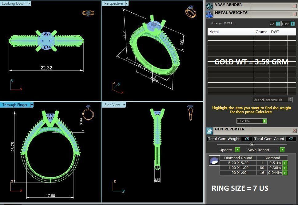Solitaire ring model 3D print model_25