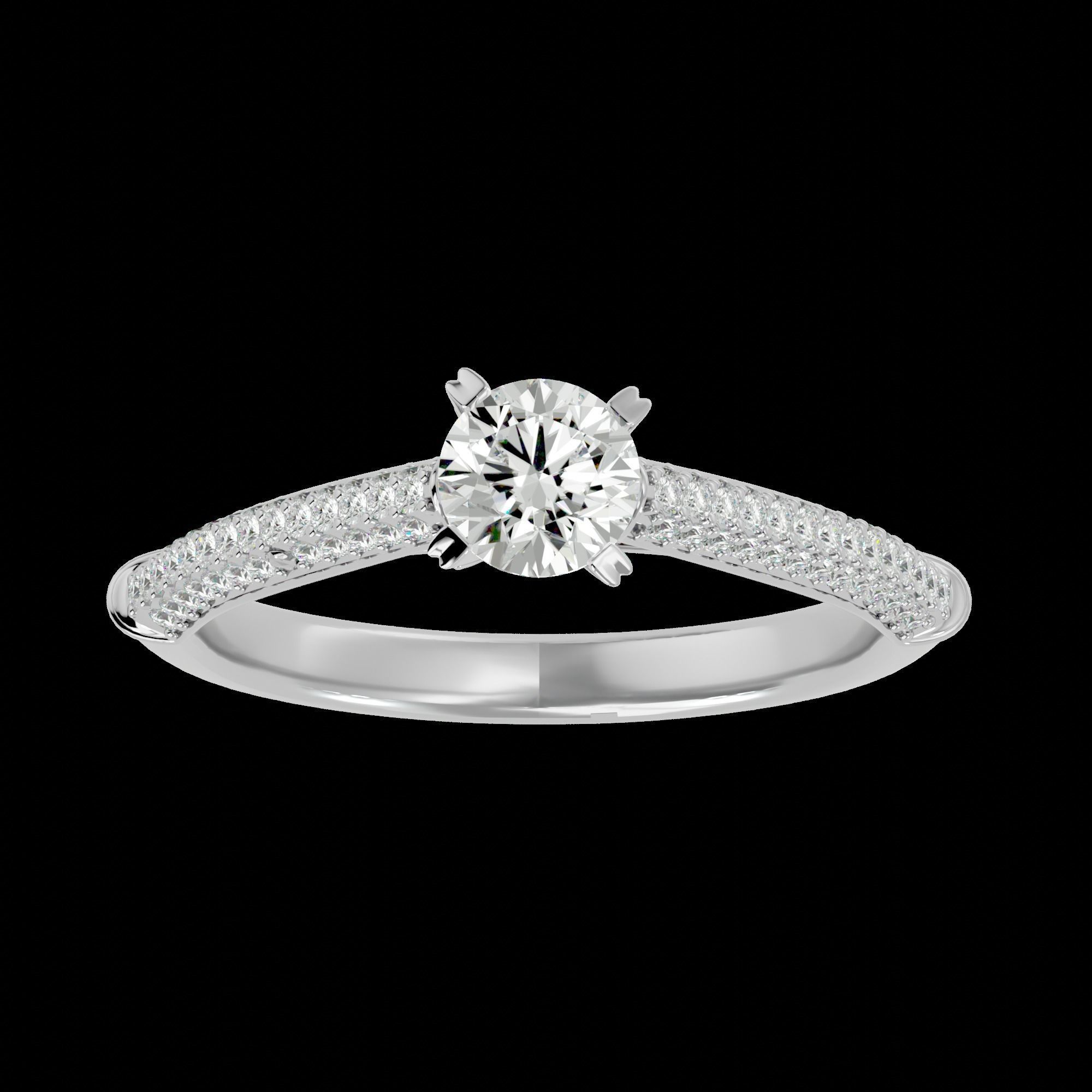 Solitaire ring model 3D print model_6