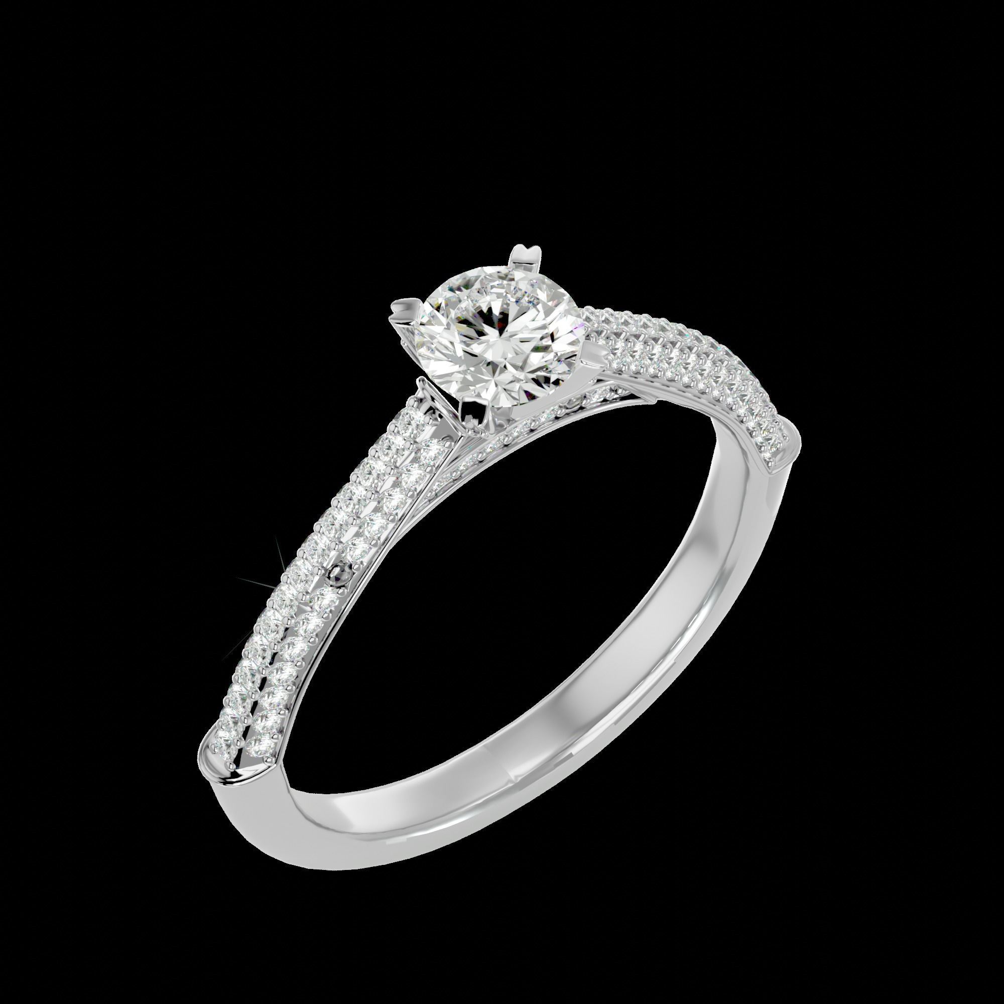 Solitaire ring model 3D print model_20