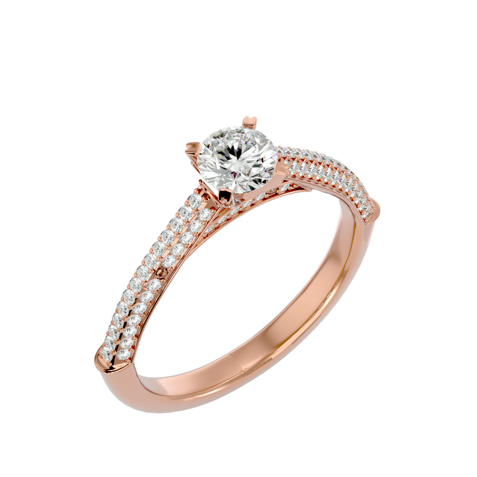 Solitaire ring model 3D print model_23