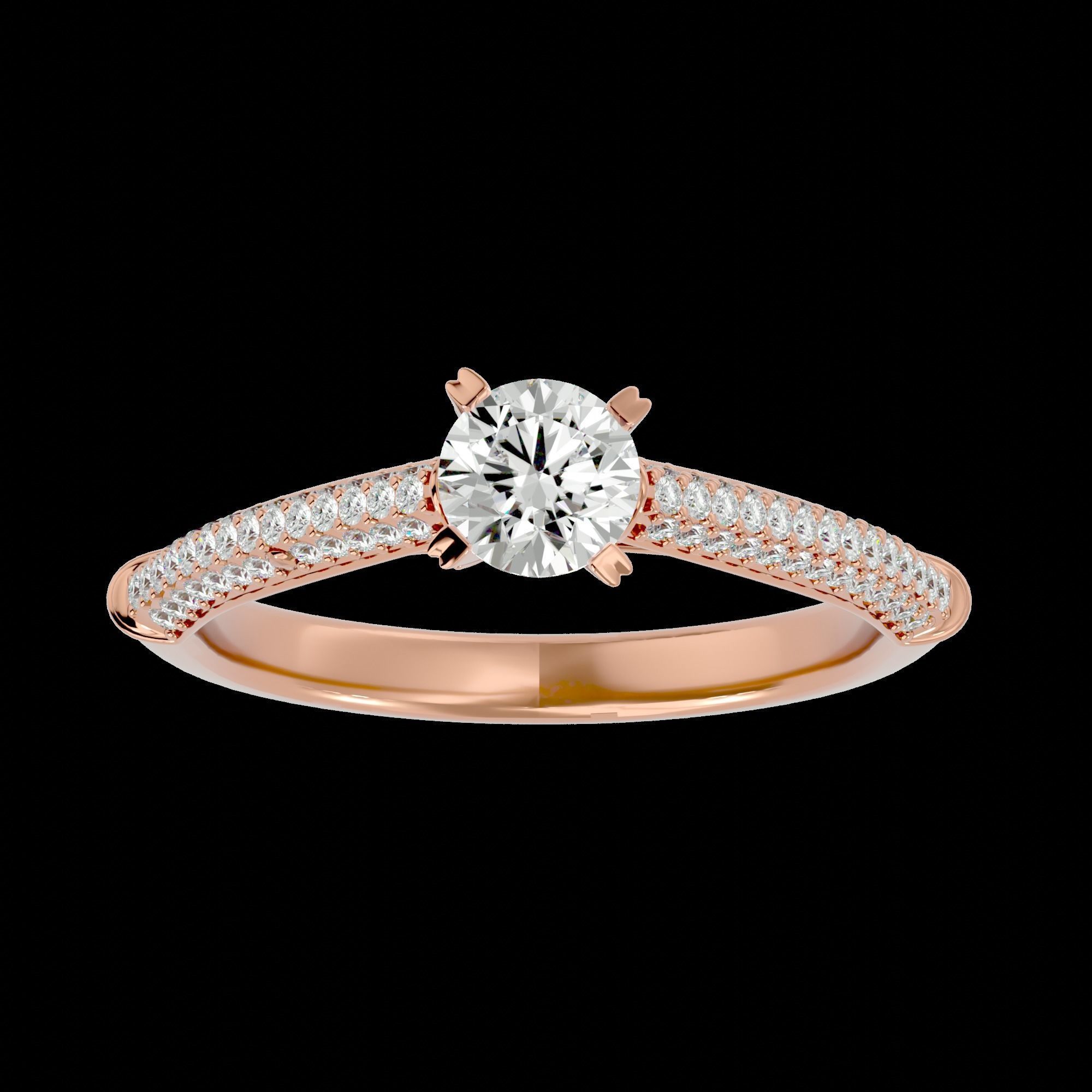 Solitaire ring model 3D print model_4