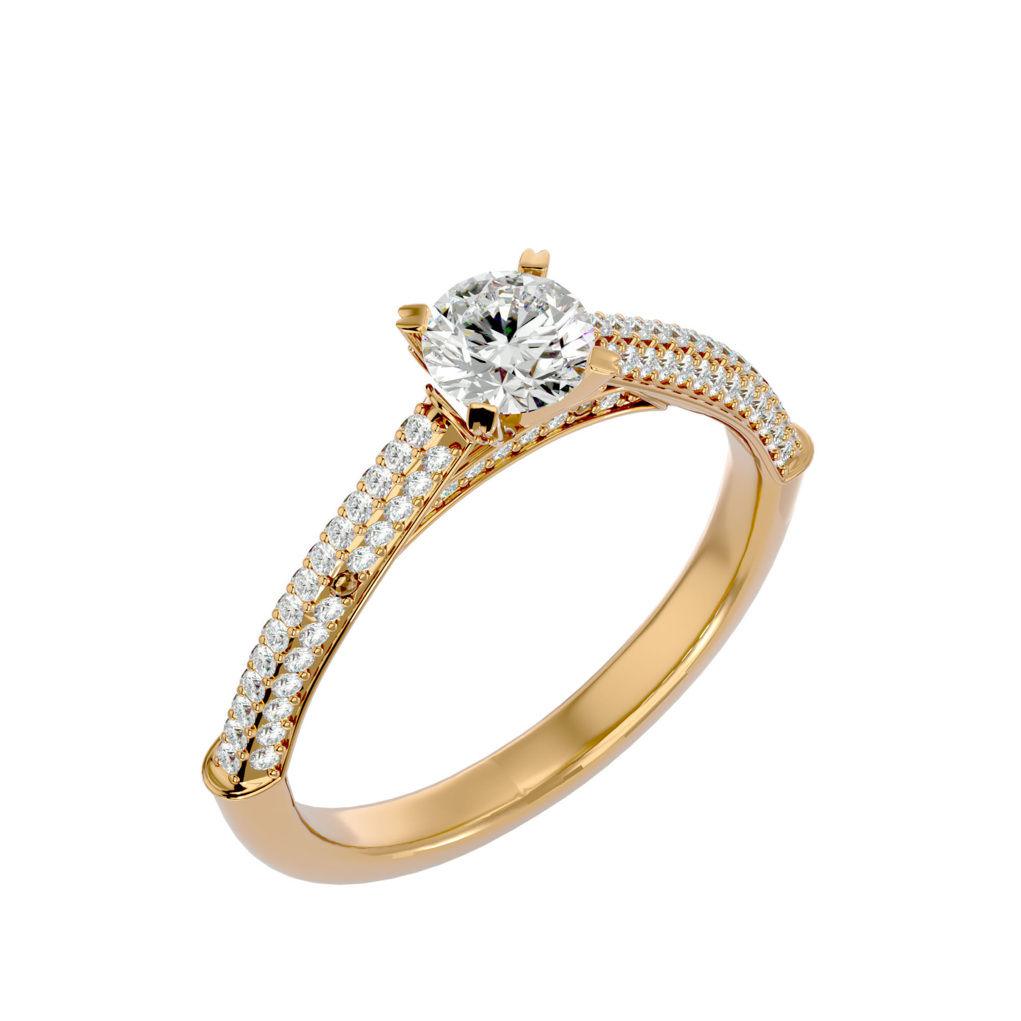 Solitaire ring model 3D print model_21