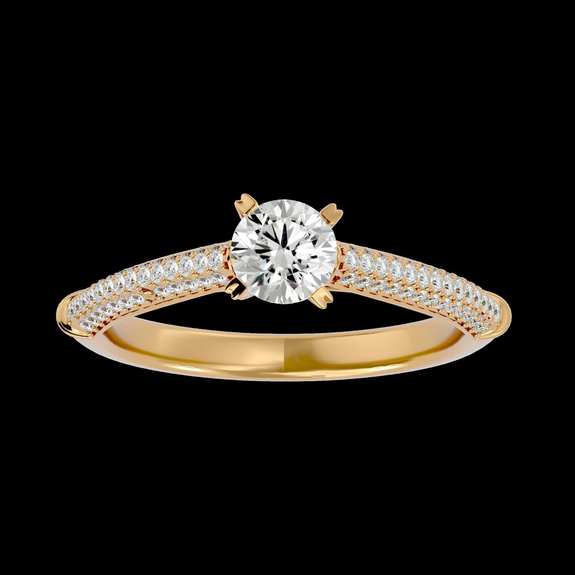 Solitaire ring model 3D print model_2