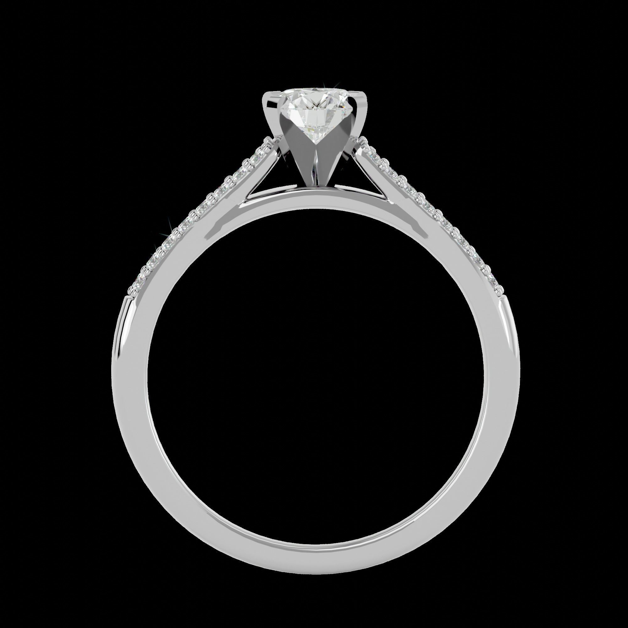 Solitaire ring model 3D print model_9
