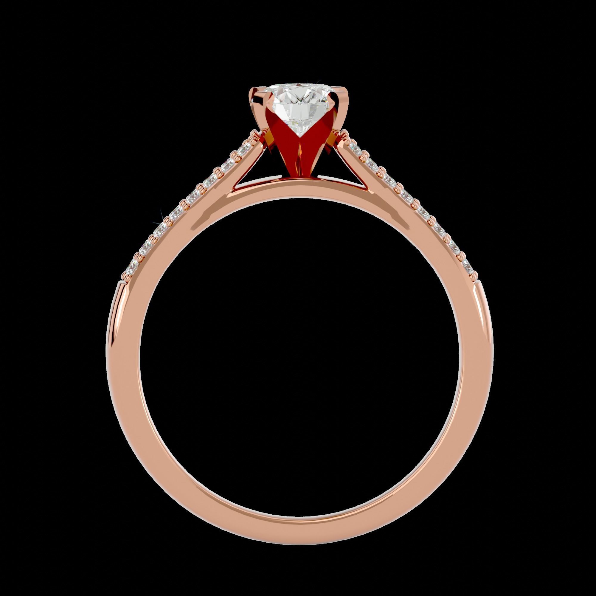 Solitaire ring model 3D print model_13