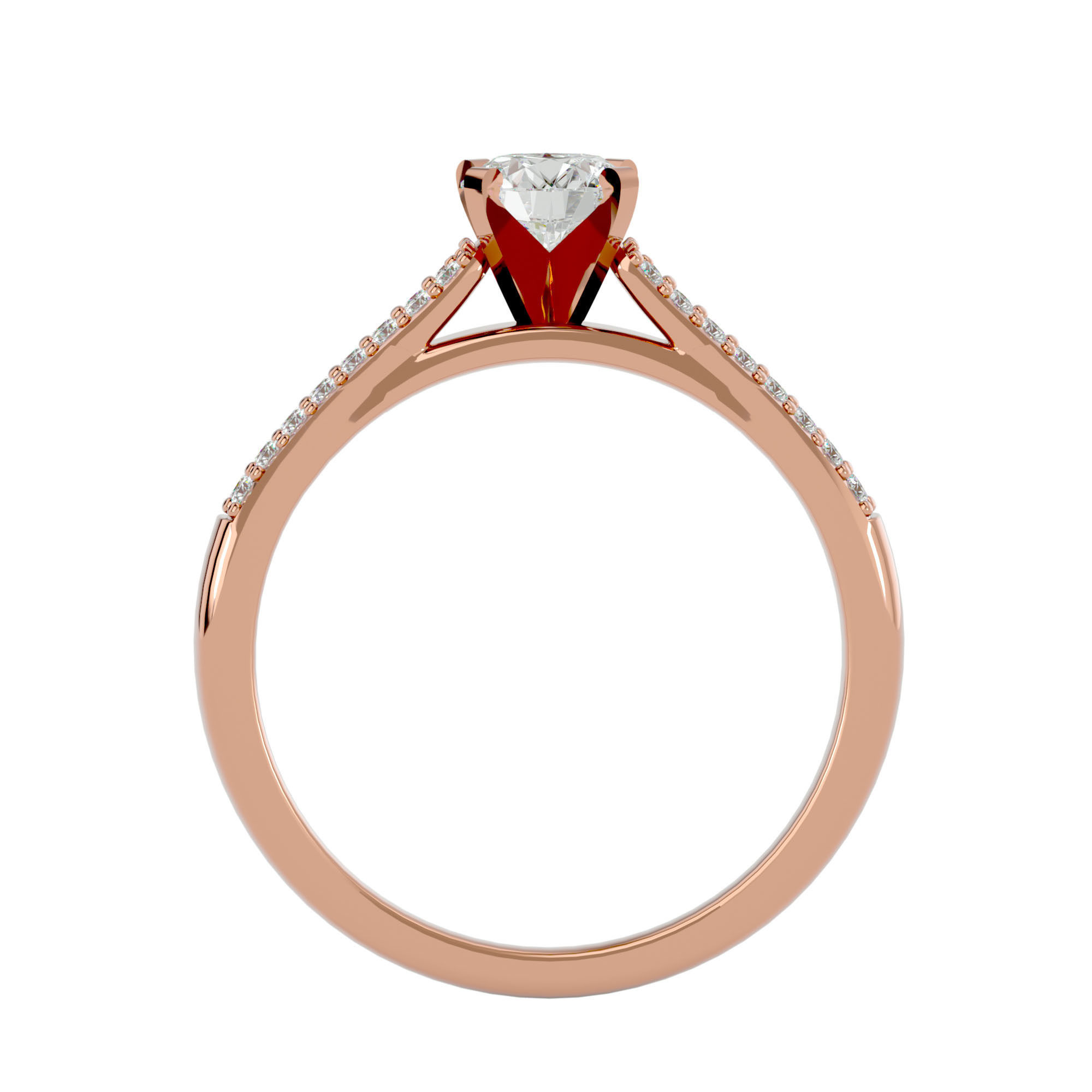 Solitaire ring model 3D print model_12