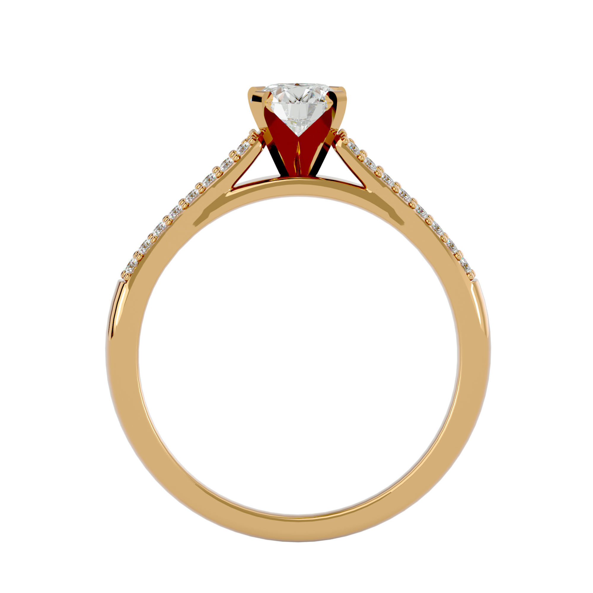 Solitaire ring model 3D print model_10