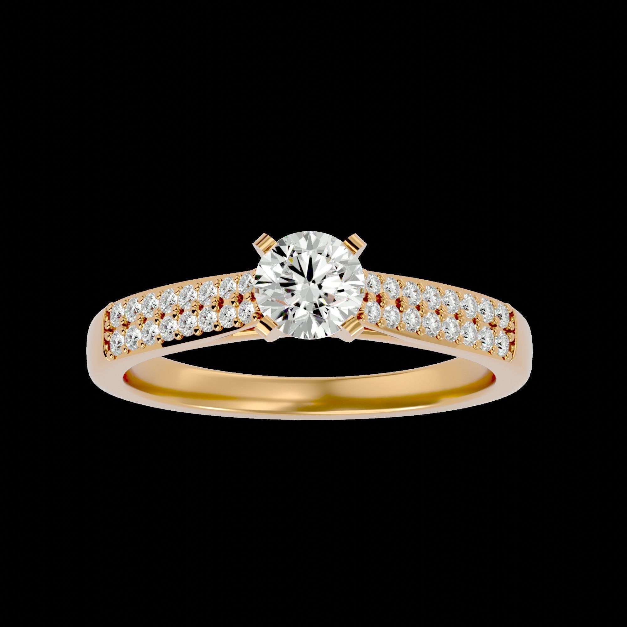 Solitaire ring model 3D print model_3
