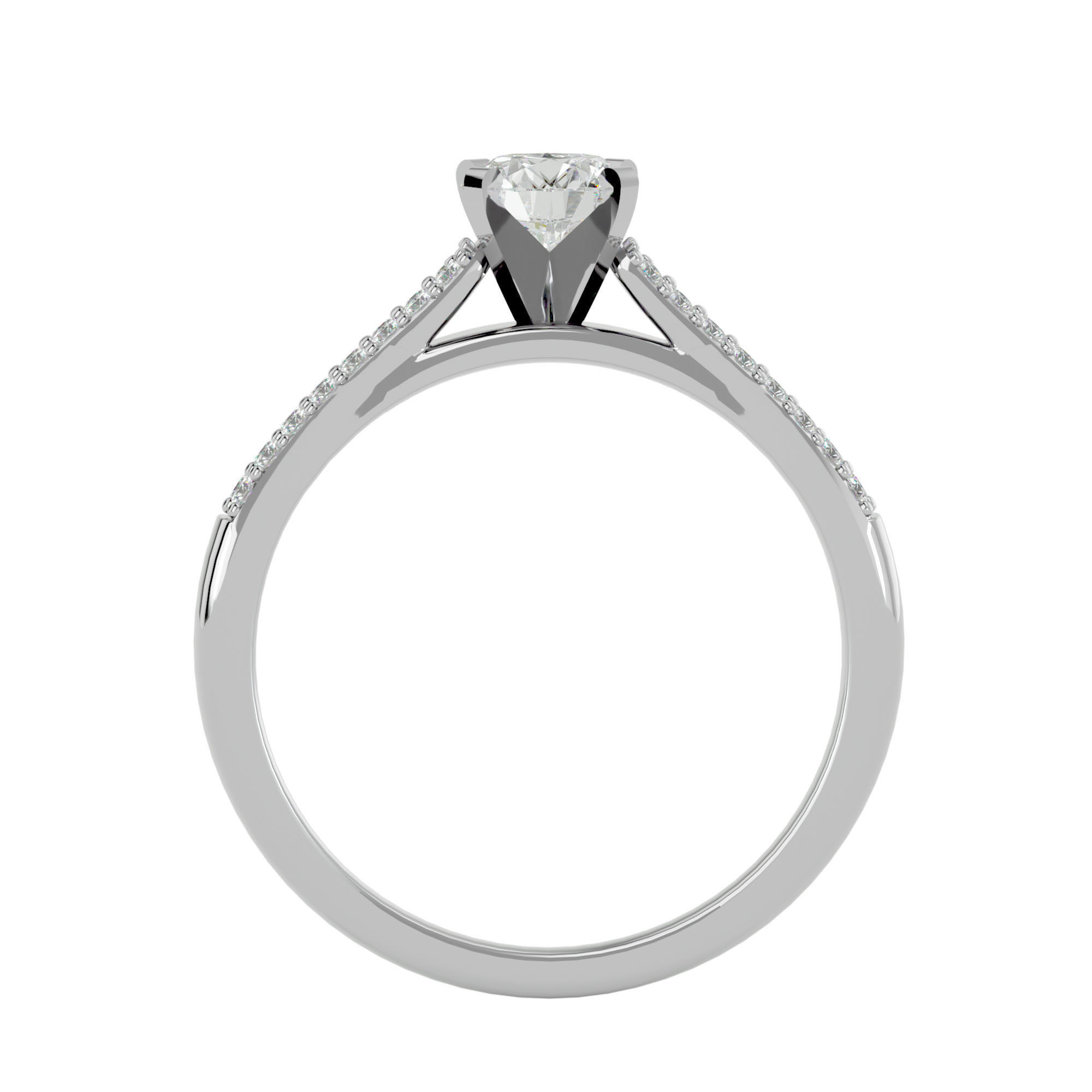 Solitaire ring model 3D print model_8