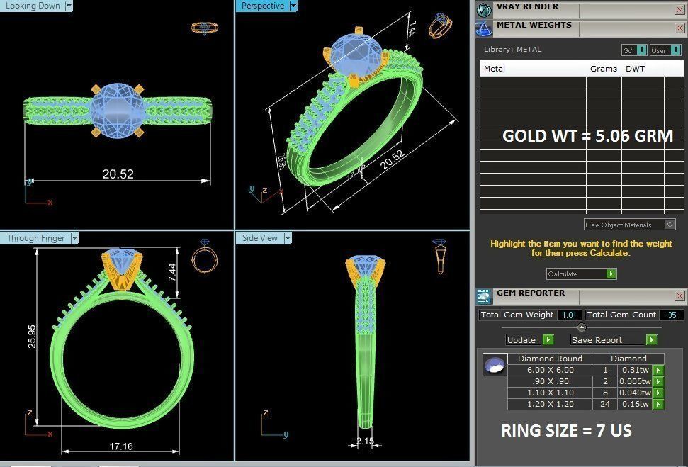 Solitaire ring model 3D print model_2