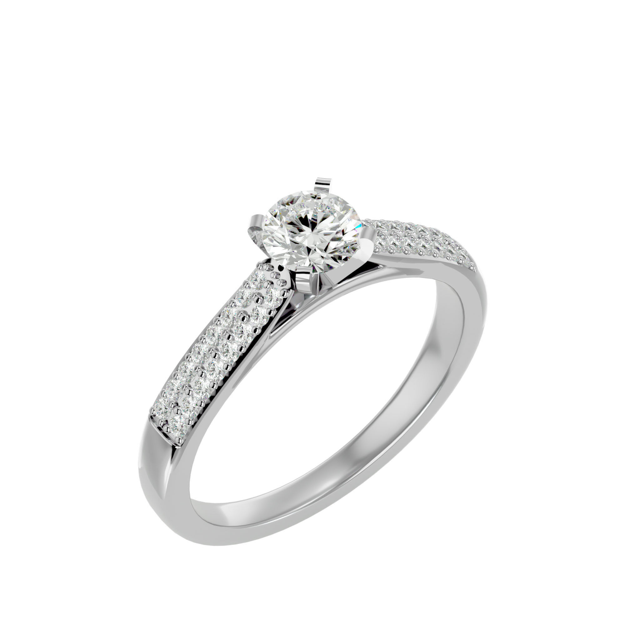 Solitaire ring model 3D print model_20