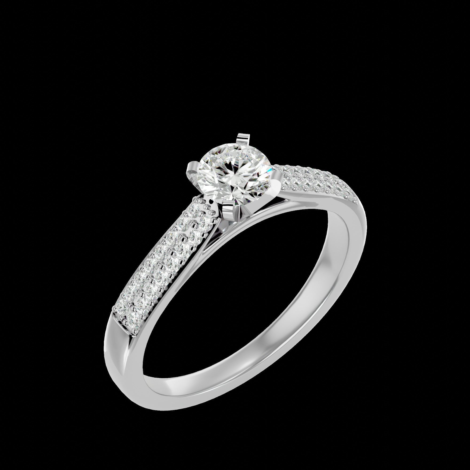 Solitaire ring model 3D print model_21