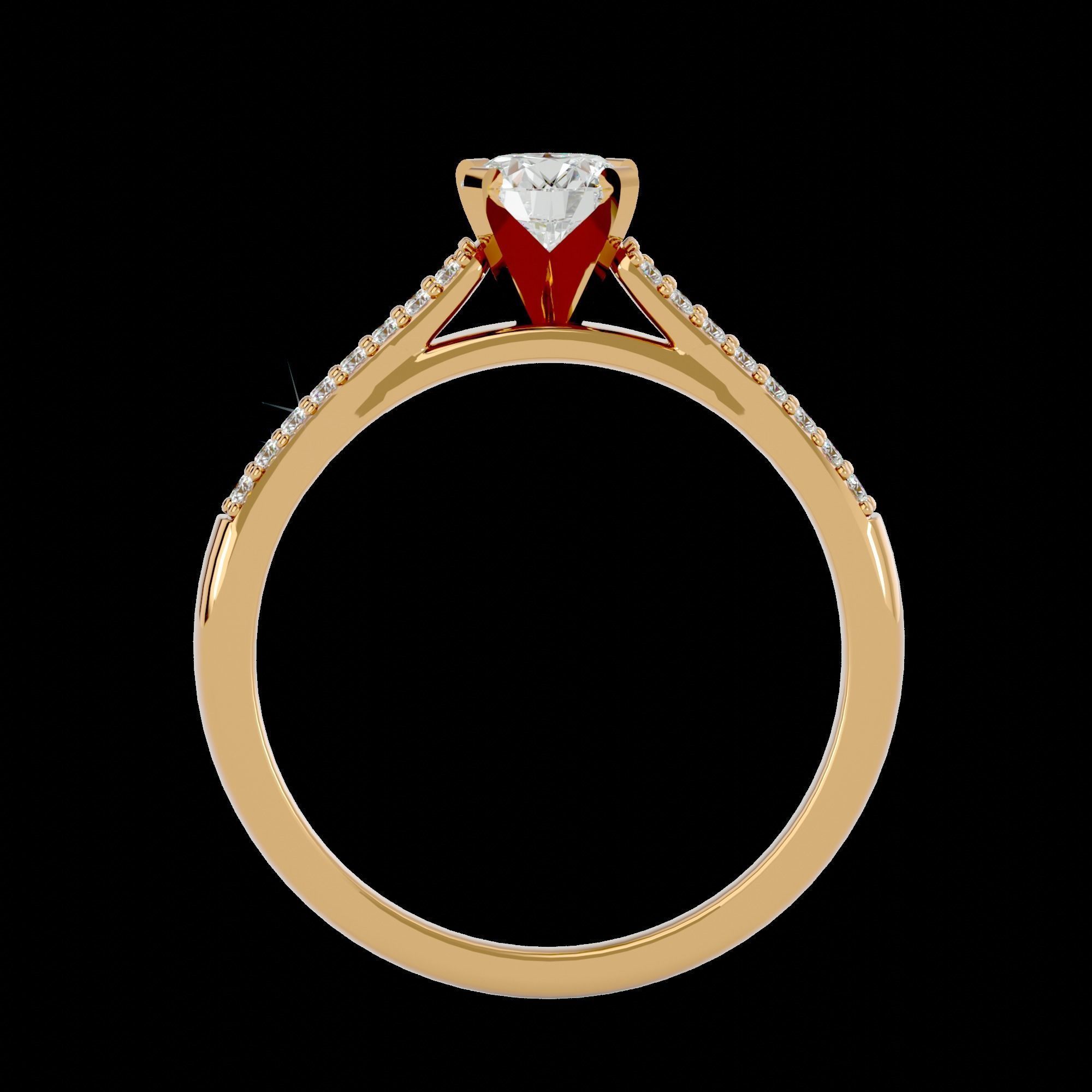 Solitaire ring model 3D print model_11