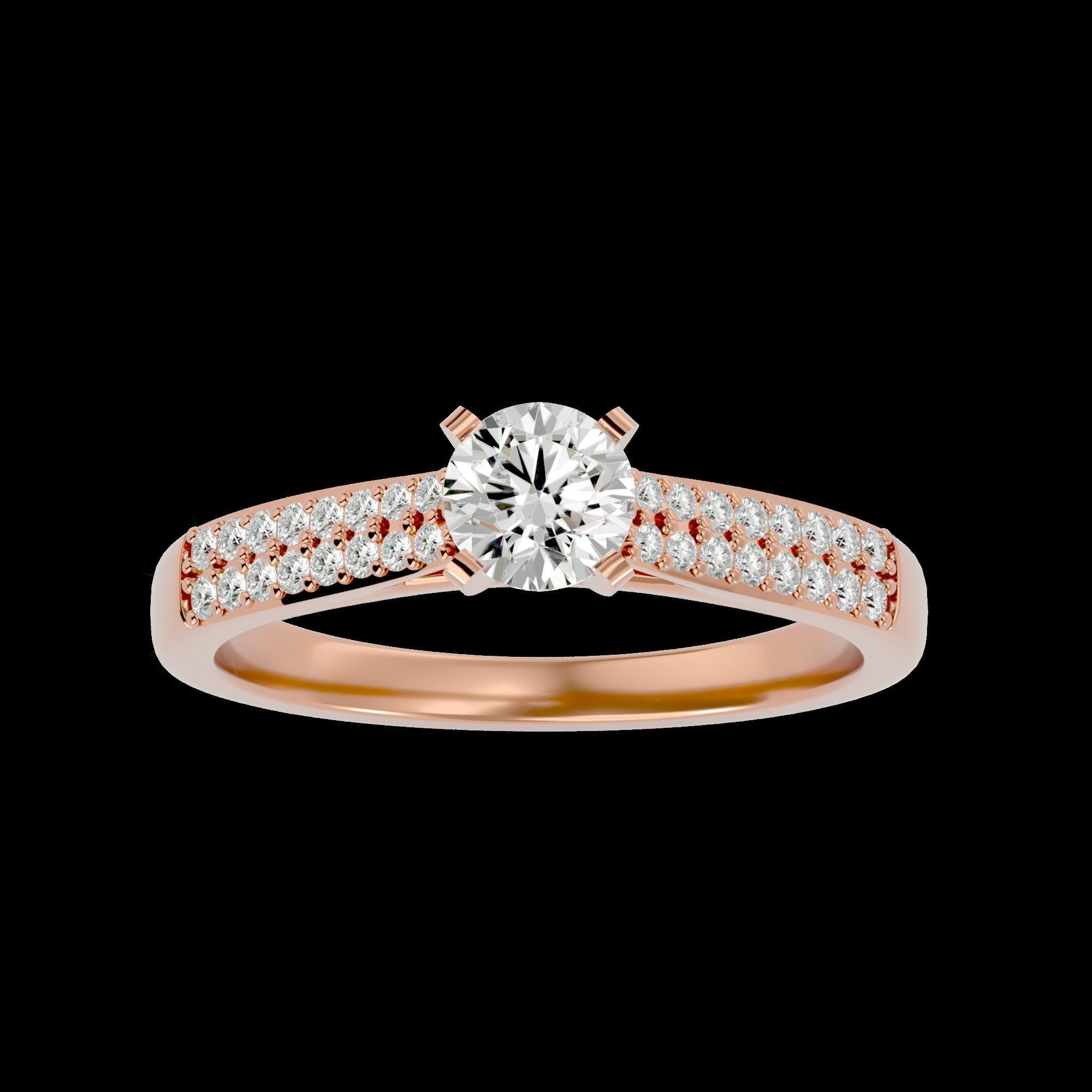 Solitaire ring model 3D print model_5