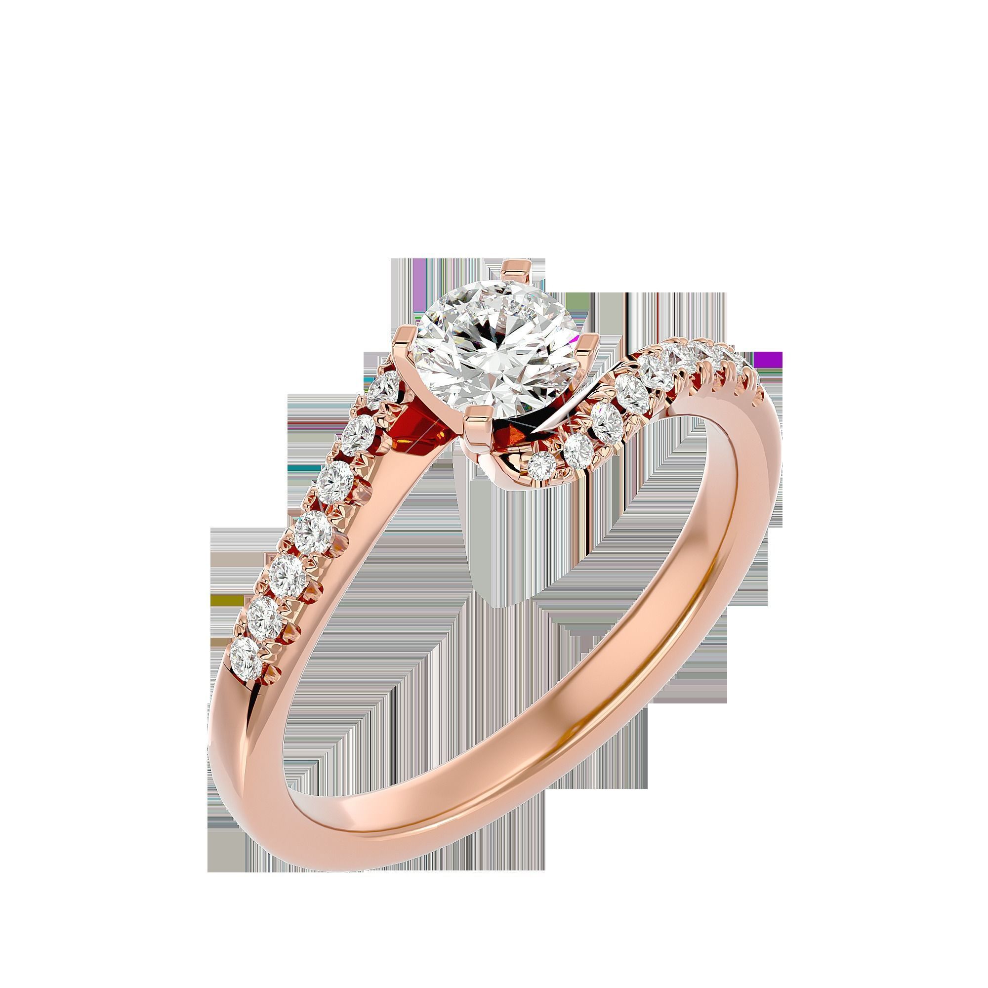 Solitaire ring model 3D print model_25