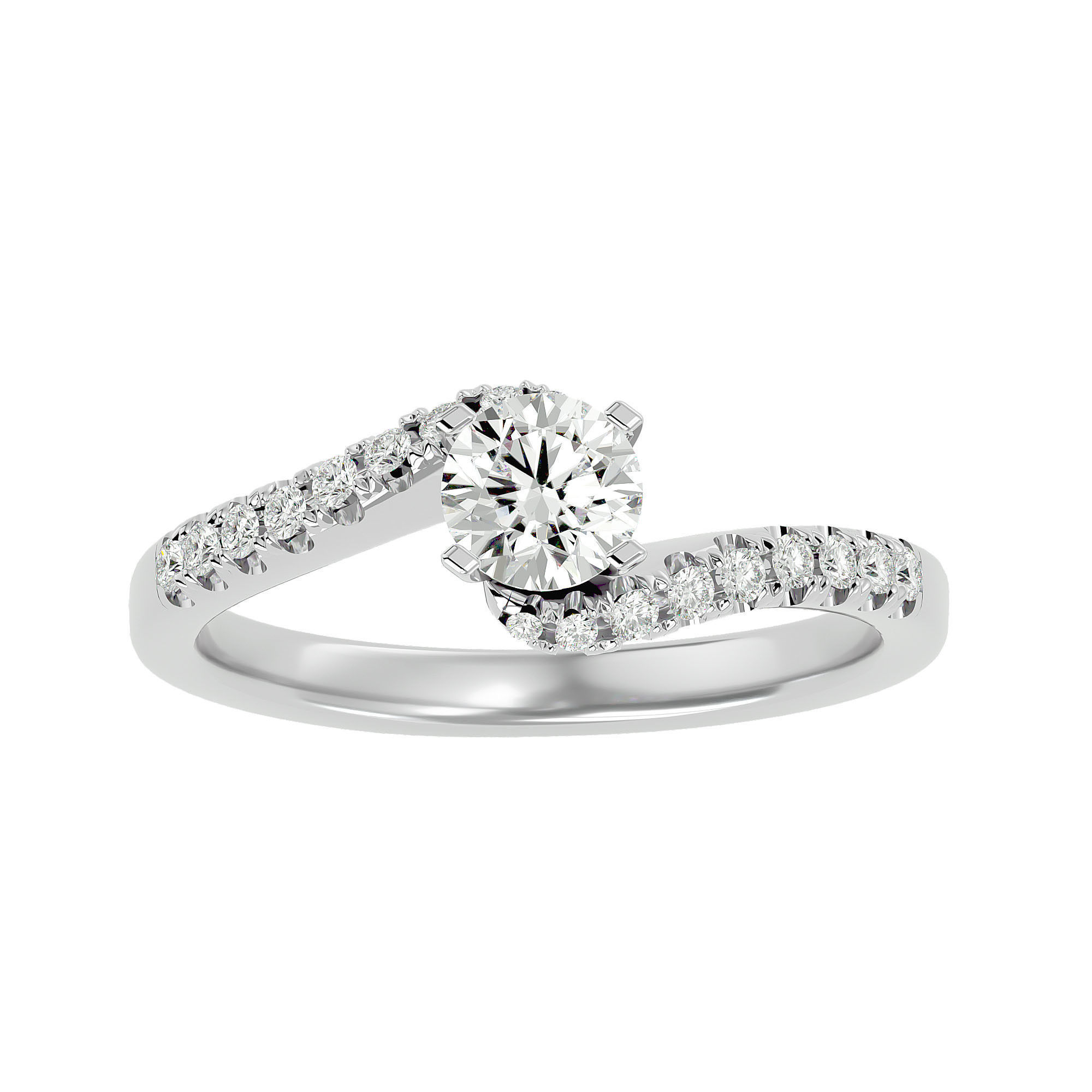 Solitaire ring model 3D print model_6