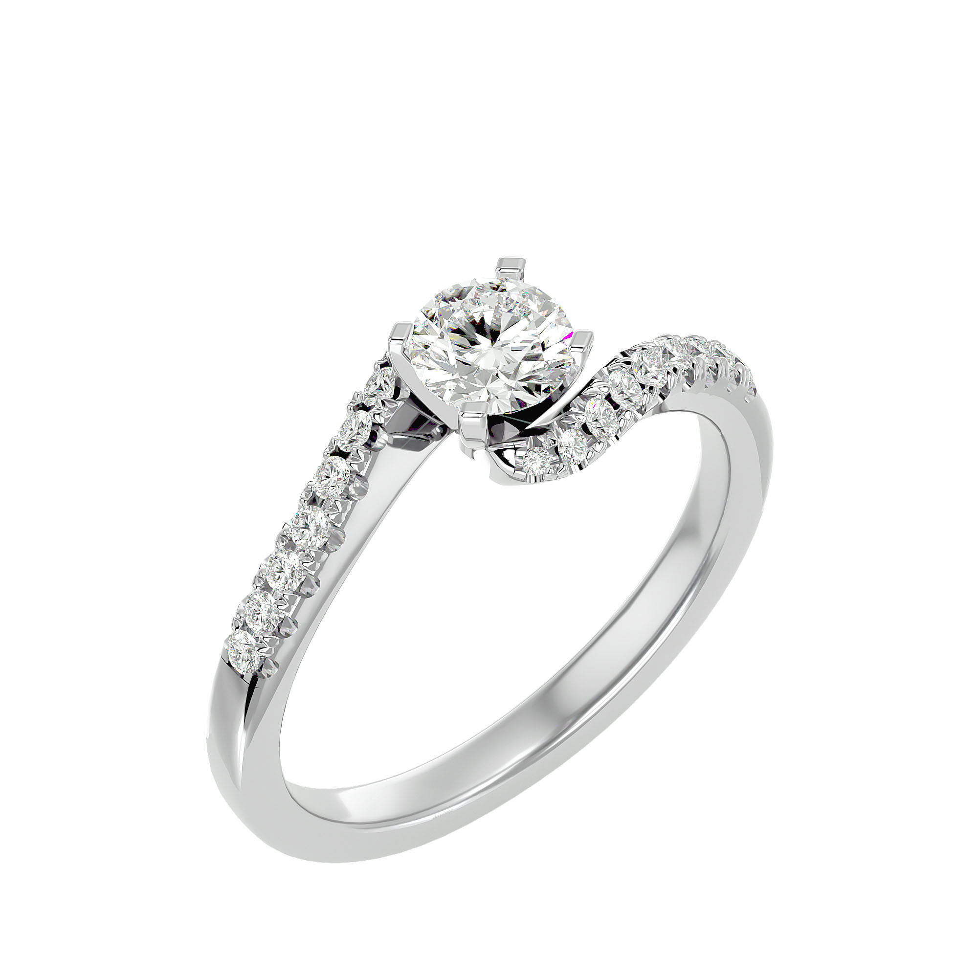 Solitaire ring model 3D print model_20