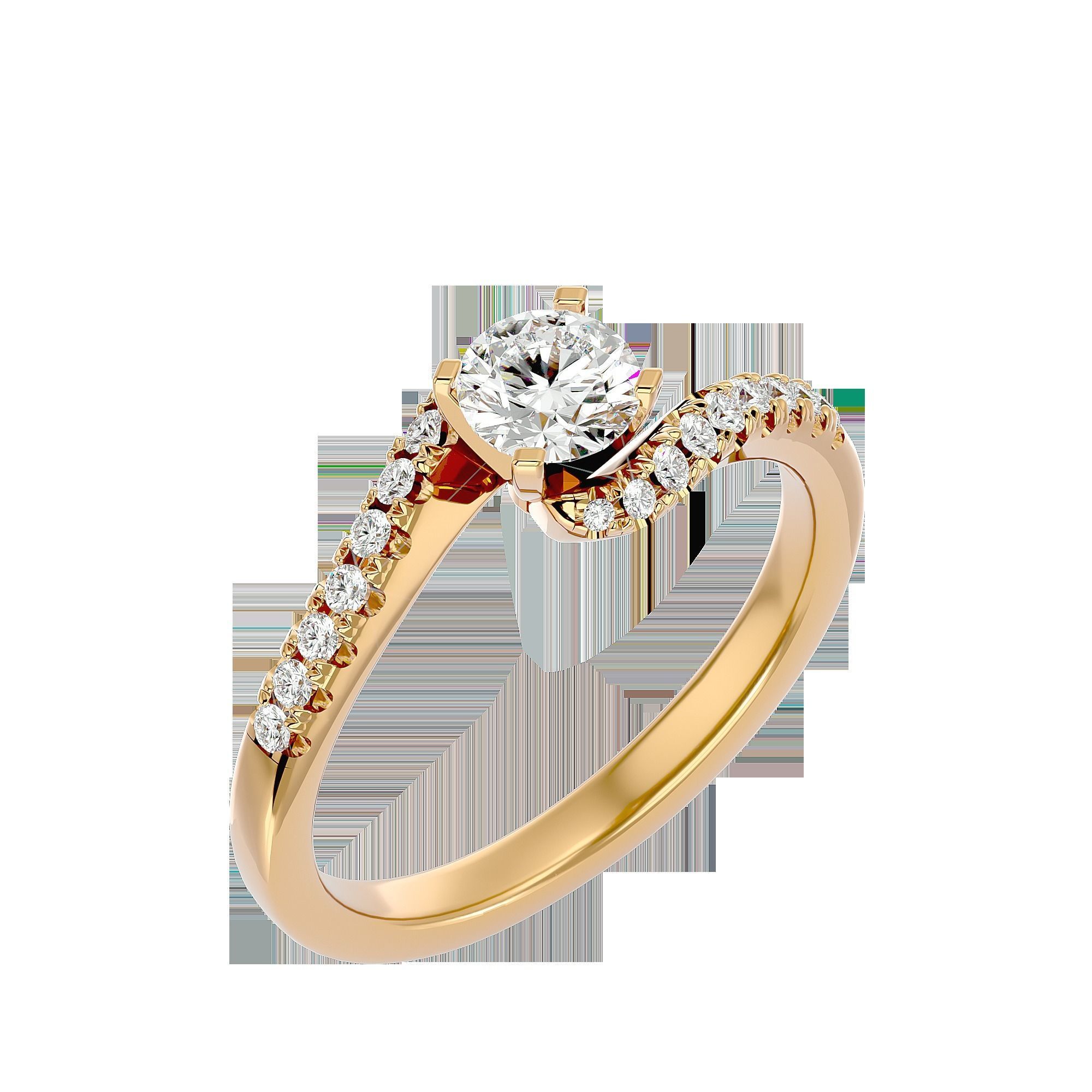 Solitaire ring model 3D print model_23