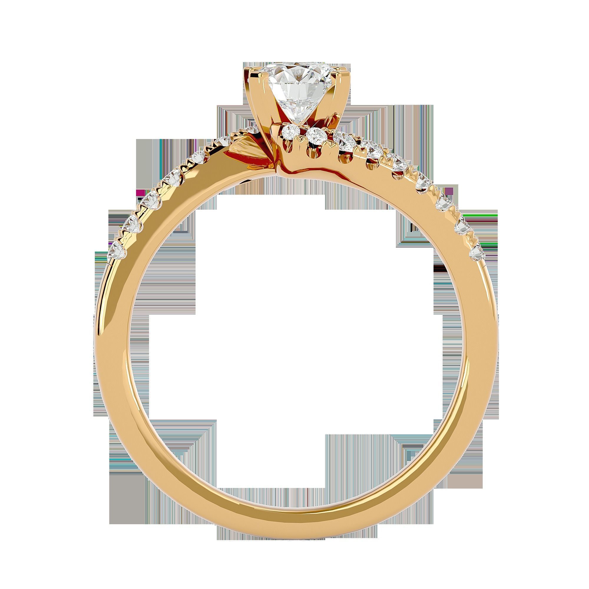 Solitaire ring model 3D print model_11
